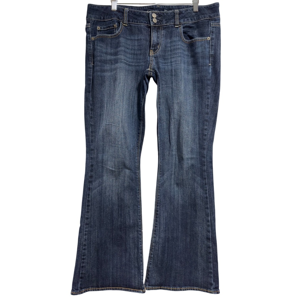 Vintage American Eagle Artist Flare‎ Jeans Women's 12 Short Dark Wash